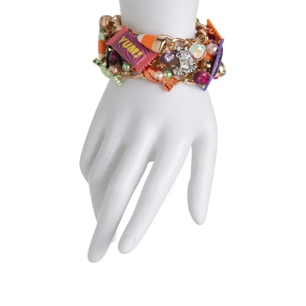 Betsey Johnson Halloween Candy Statement Bracelet Glow In The Dark NEW